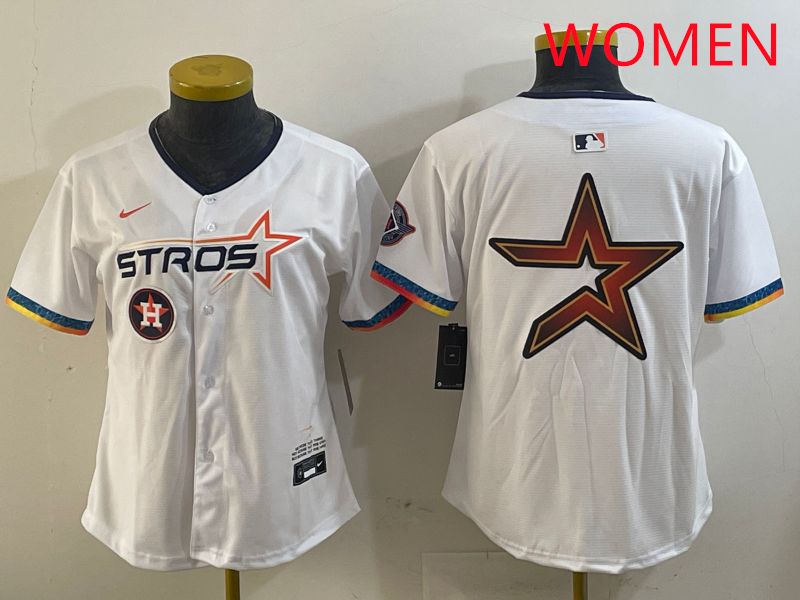 Women Houston Astros Blank White Fourth generation Joint Name 2025 Nike MLB Jersey style 12
